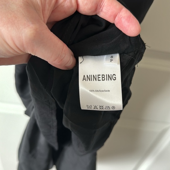 NWT Anine Bing Silk Black Dress - Picture 4 of 5